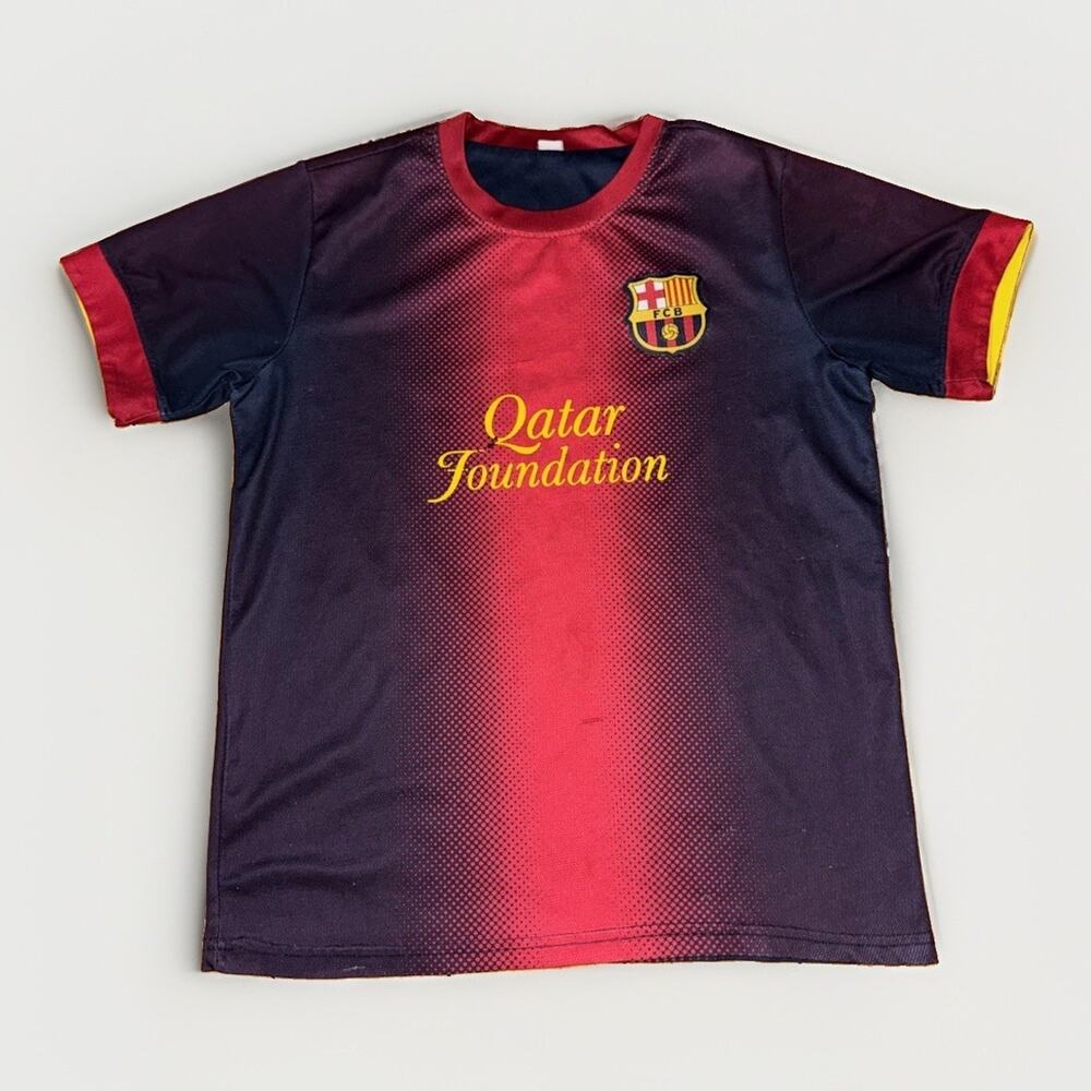 FC Barcelona #17 Qatar Foundation Soccer Jersey Mens 21x26 Football Club Vintage